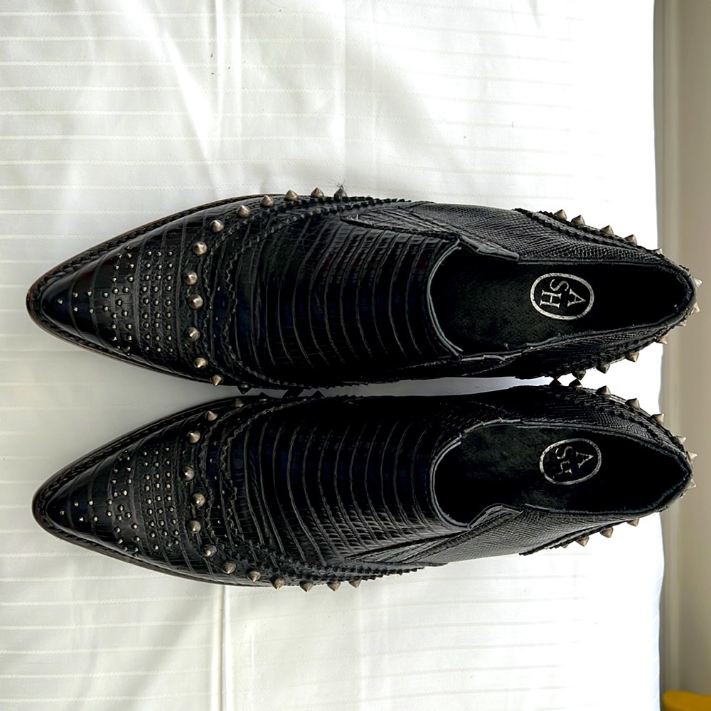 Ash Size 9 Leather Booties with Spikes